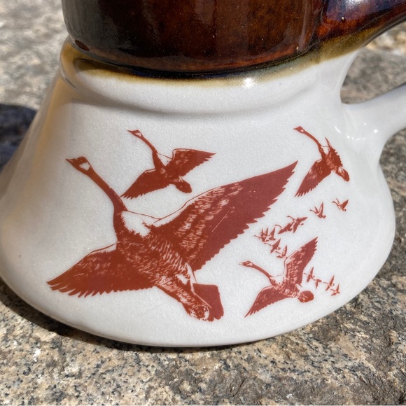 Vintage Canada Goose Geese Travel Mug Brown Glazed Pottery Nature Lodge … - Picture 1 of 7